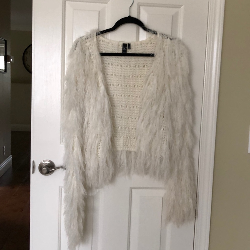 Knit fluffy cardigan